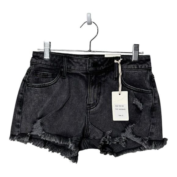 NWT LTJ Letter to Juliet acid black size small denim shorts - Picture 3 of 9